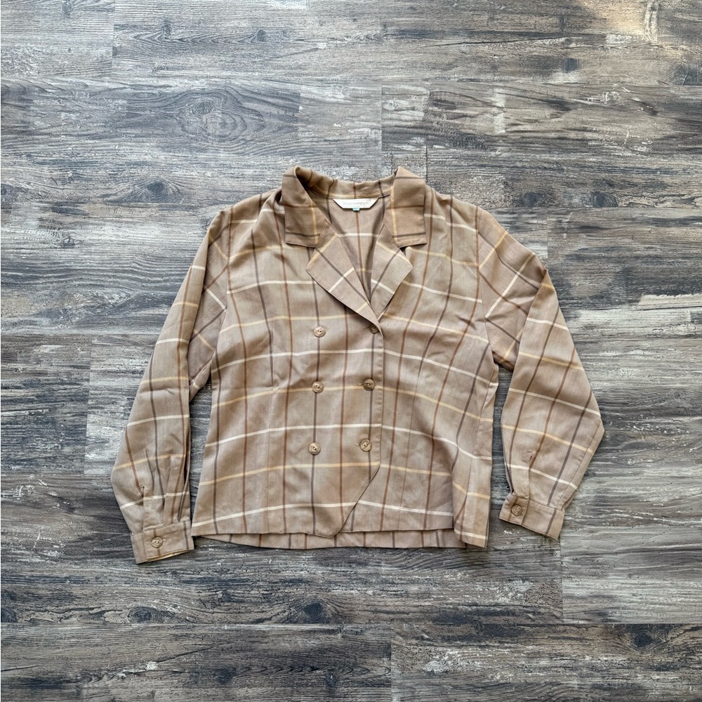 1990's Burberry Check Double Breasted Blazer